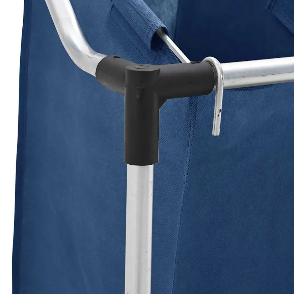 vidaXL Wassorteerder met 4 zakken staal blauw