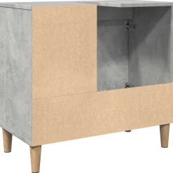 vidaXL wastafelkast 65x33x60 cm bewerkt hout betongrijs