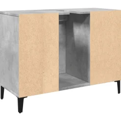 vidaXL Wastafelkast 80x33x60 cm bewerkt hout betongrijs