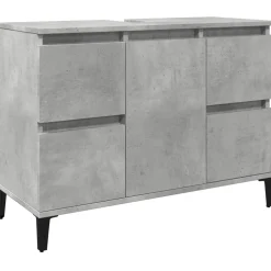 vidaXL Wastafelkast 80x33x60 cm bewerkt hout betongrijs