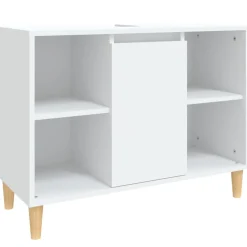 vidaXL Wastafelkast 80x33x60 cm bewerkt hout wit