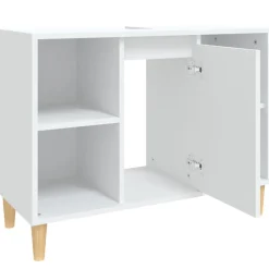 vidaXL Wastafelkast 80x33x60 cm bewerkt hout wit