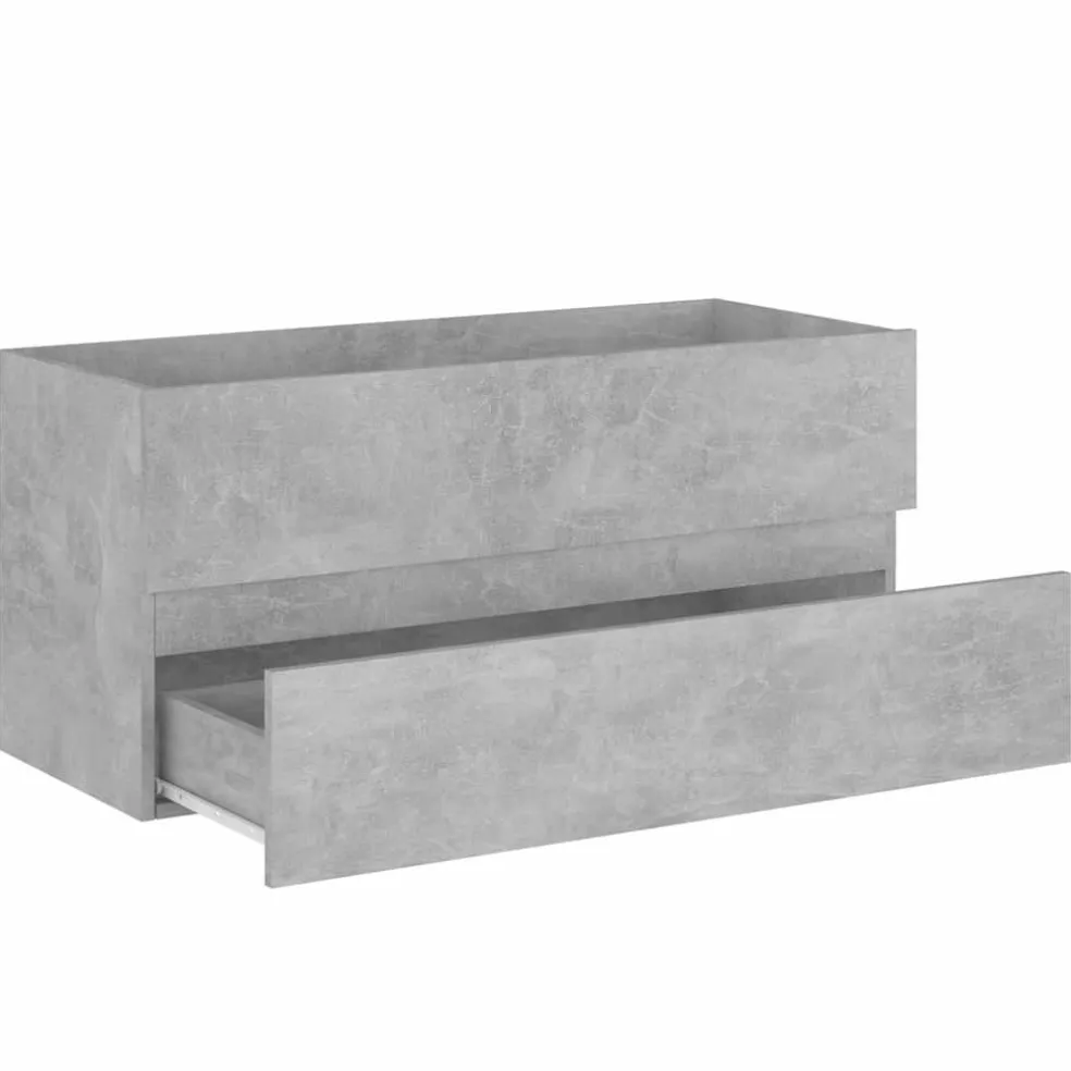 vidaXL Wastafelkast 100x38,5x45 cm bewerkt hout betongrijs