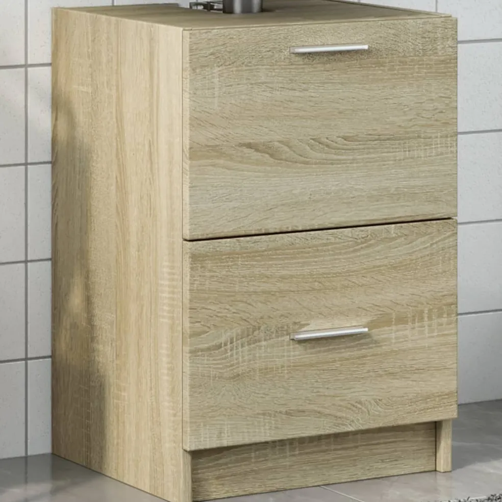 vidaXL Wastafelkast 40x37x59 cm bewerkt hout sonoma eikenkleurig