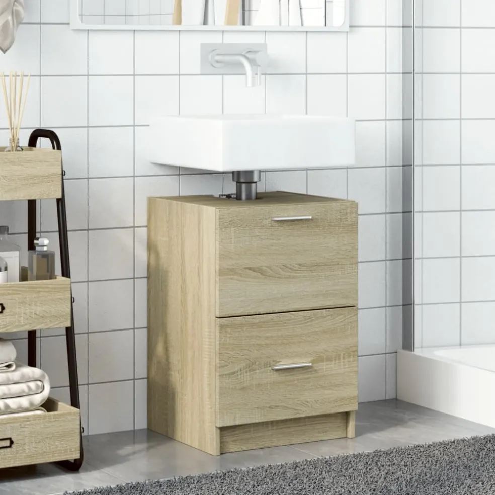 vidaXL Wastafelkast 40x37x59 cm bewerkt hout sonoma eikenkleurig