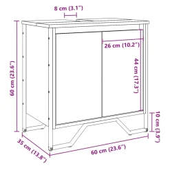 vidaXL Wastafelkast 60x35x60 cm bewerkt hout sonoma eikenkleurig