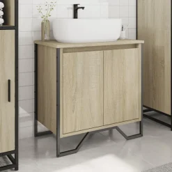 vidaXL Wastafelkast 60x35x60 cm bewerkt hout sonoma eikenkleurig