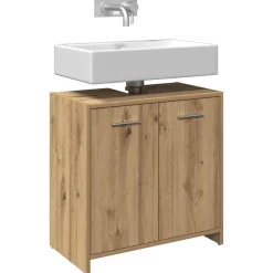 vidaXL Wastafelkast 60x33x60 cm bewerkt hout artisanaal eikenkleurig