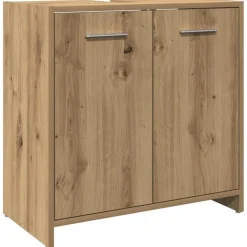 vidaXL Wastafelkast 60x33x60 cm bewerkt hout artisanaal eikenkleurig