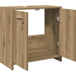 vidaXL Wastafelkast 60x33x60 cm bewerkt hout artisanaal eikenkleurig