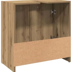 vidaXL Wastafelkast 60x33x60 cm bewerkt hout artisanaal eikenkleurig