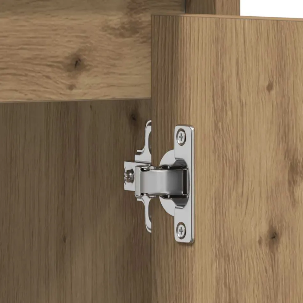 vidaXL Wastafelkast 60x33x60 cm bewerkt hout artisanaal eikenkleurig