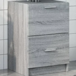 vidaXL Wastafelkast 40x37x59 cm bewerkt hout grijs sonoma eikenkleurig