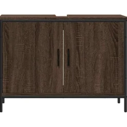 vidaXL Wastafelkast 80x30x60 cm bewerkt hout bruin eikenkleurig