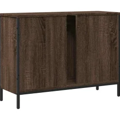 vidaXL Wastafelkast 80x30x60 cm bewerkt hout bruin eikenkleurig