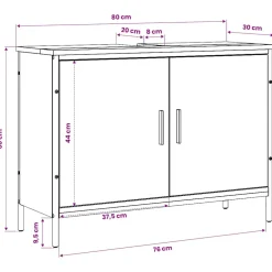 vidaXL Wastafelkast 80x30x60 cm bewerkt hout bruin eikenkleurig