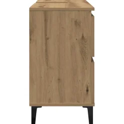 vidaXL Wastafelkast 80x33x60 cm bewerkt hout artisanaal eikenkleur