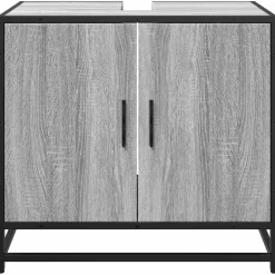 vidaXL Wastafelkast 65x33x60 cm bewerkt hout grijs sonoma eikenkleurig