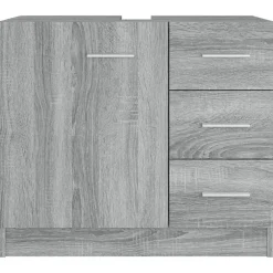 vidaXL Wastafelkast 63x30x54 cm bewerkt hout grijs sonoma eikenkleurig