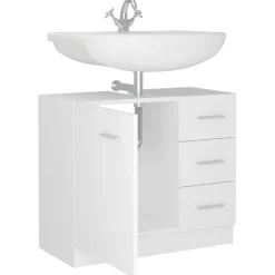 vidaXL Wastafelkast 63x30x54 cm bewerkt hout wit