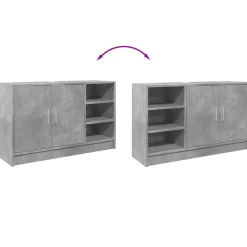 vidaXL Wastafelkast 90x29x55 cm bewerkt hout betongrijs