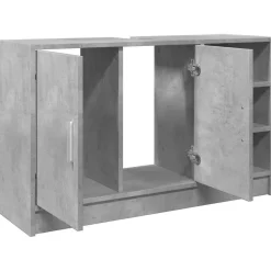 vidaXL Wastafelkast 90x29x55 cm bewerkt hout betongrijs