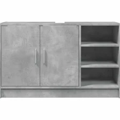 vidaXL Wastafelkast 90x29x55 cm bewerkt hout betongrijs