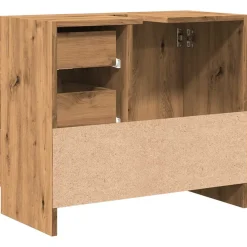vidaXL Wastafelkast 63x30x54 cm bewerkt hout artisanaal eikenkleur