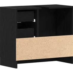 vidaXL Wastafelkast 63x30x54 cm spaanplaat zwart eikenkleurig