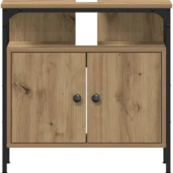 vidaXL Wastafelkast 60x30x60 cm spaanplaat ambachtelijk eikenkleurig