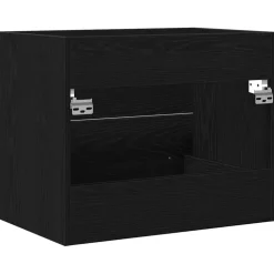 vidaXL Wastafelkast 60x38,5x48 cm spaanplaat zwart eikenkleurig