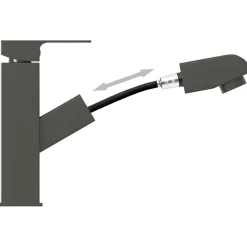 vidaXL Wastafelkraan met uittrekfunctie 157x172 mm grijs