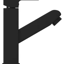 vidaXL Wastafelkraan met uittrekfunctie 157x172 mm zwart
