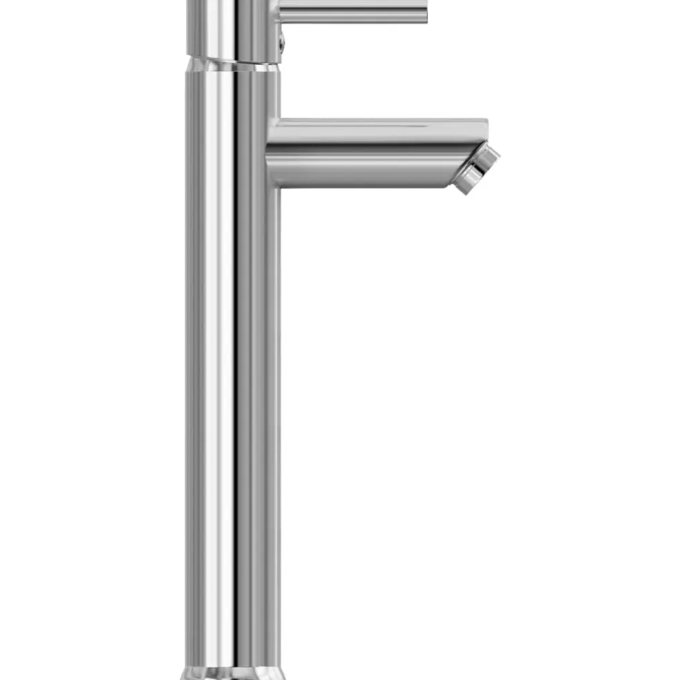 vidaXL Wastafel met kraan en pop-up afvoer gehard glas transparant