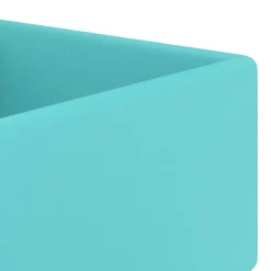 vidaXL Wastafel met overloop vierkant 41x41 cm keramiek mat lichtgroen