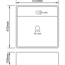 vidaXL Wastafel met overloop vierkant 41x41 cm keramiek mat lichtgroen