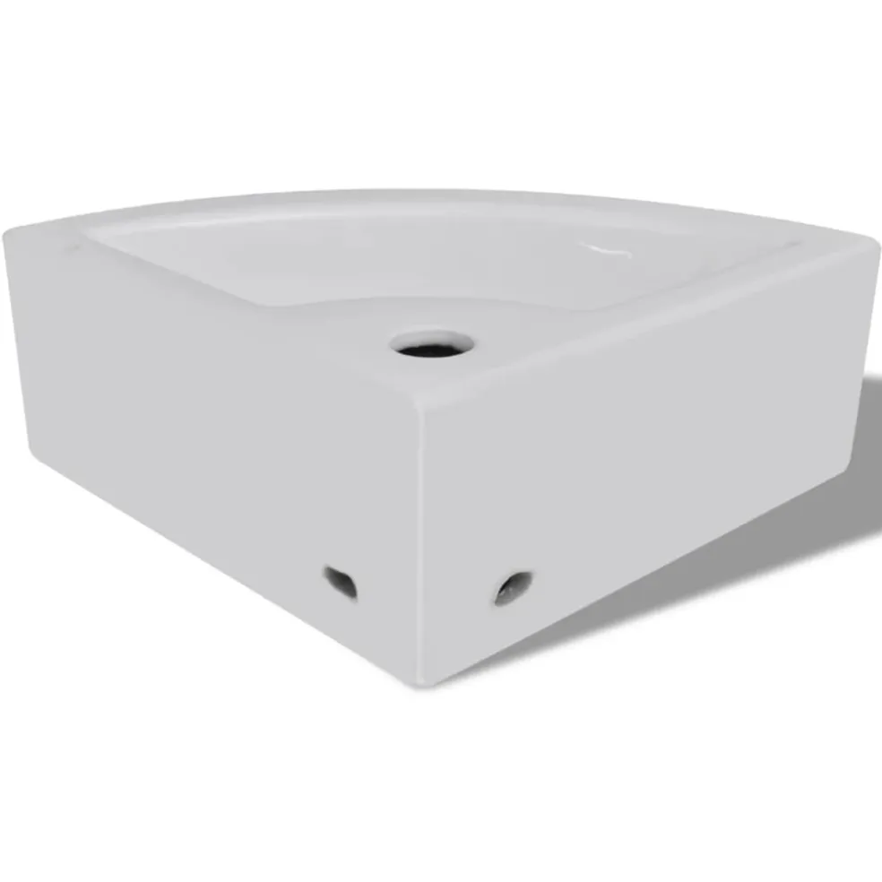 vidaXL Wastafel met overloop 45x32x12,5 cm wit