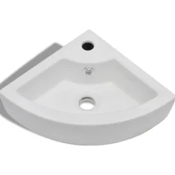 vidaXL Wastafel met overloop 45x32x12,5 cm wit
