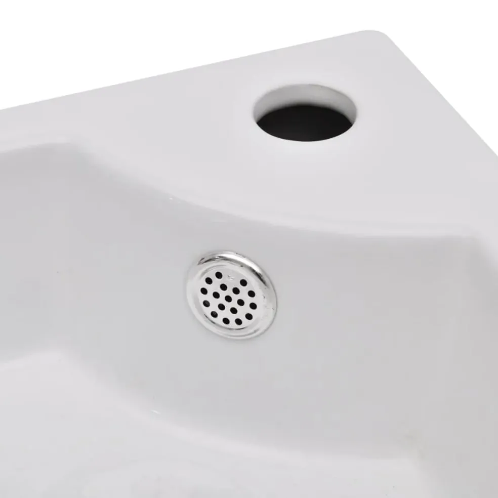 vidaXL Wastafel met overloop 45x32x12,5 cm wit