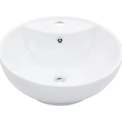 vidaXL Wastafel met overloop 46,5x18 cm keramiek wit