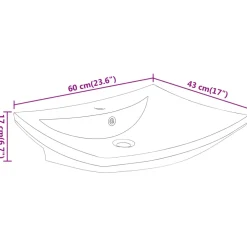 vidaXL Wastafel met overloop en kraangat zwart rechthoekig keramiek