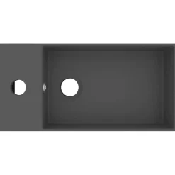 vidaXL Wastafel met overloop keramiek donkergrijs