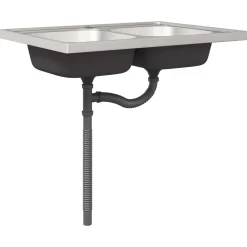 vidaXL Wastafel onderkast Lucca 2 st Wit Bewerkt hout