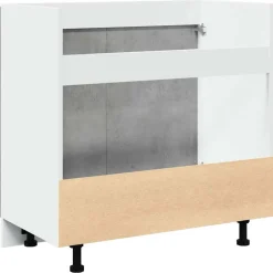 vidaXL Wastafelonderkast Lyon 80x46x81,5 cm bewerkt hout betongrijs