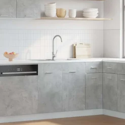 vidaXL Wastafelonderkast Lyon 80x46x81,5 cm bewerkt hout betongrijs