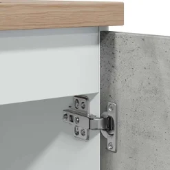 vidaXL Wastafelonderkast Lyon 80x46x81,5 cm bewerkt hout betongrijs