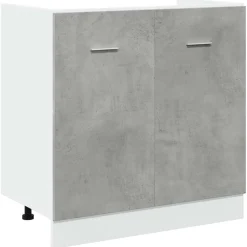 vidaXL Wastafelonderkast Lyon 80x46x81,5 cm bewerkt hout betongrijs