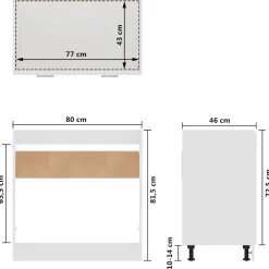 vidaXL Wastafelonderkast Lyon 80x46x81,5 cm bewerkt hout wit