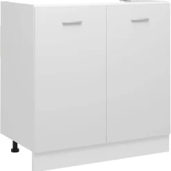 vidaXL Wastafelonderkast Lyon 80x46x81,5 cm bewerkt hout wit