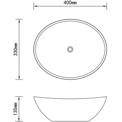 vidaXL Wastafel ovaal 40x33 cm keramiek zwart